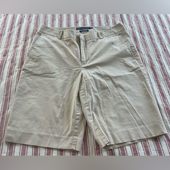 Ralph Lauren Pants - Ralph Lauren Women’s Cream Flat Front Golf Shorts, size 12